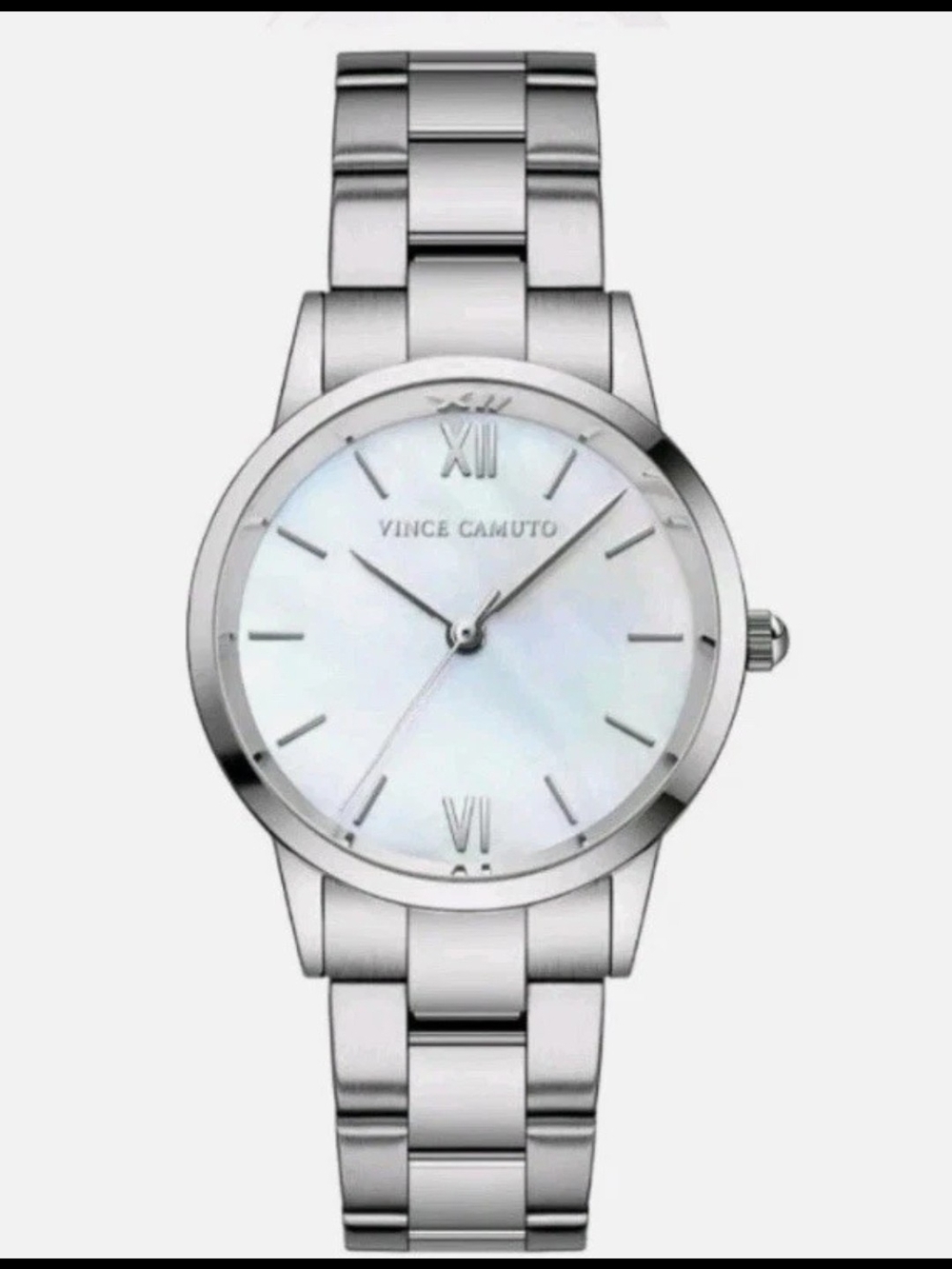 Vince Camuto Silver Stainless Steel Mother-of-Pearl Dial Watch
